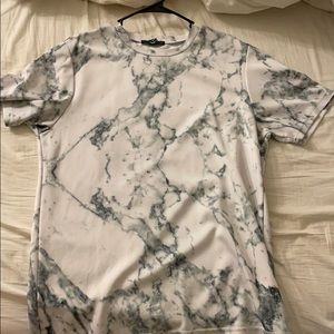 Men’ White Marble Printed T-shirt